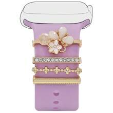 4pcs Universal Silicone Watch Band Decoration Ring, Decoration Studs, Suitable For Apple Watch - Multicolor - View 34