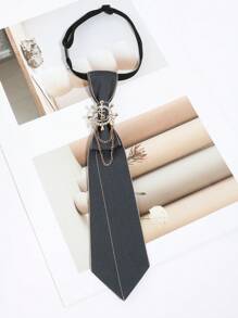 1 件男士时尚复古水钻船舵流苏可拆卸领结，纯色休闲日常佩戴领带 - 彩色 - 查看 17