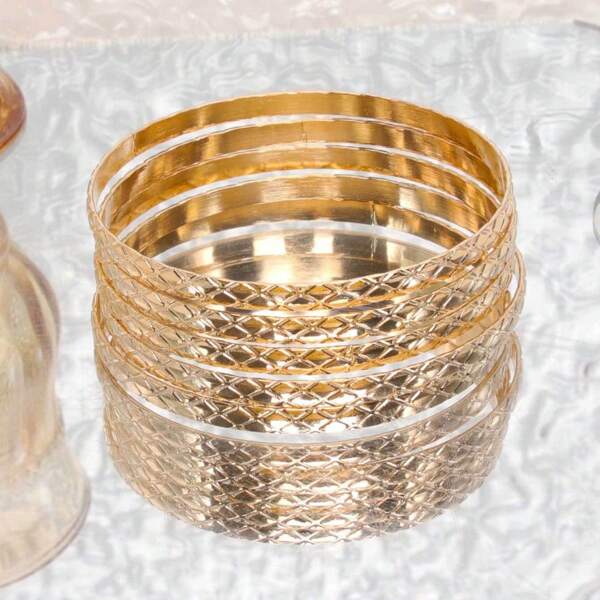 6 pièces Bracelets plaqués or à motif de grille en forme de diamant et de serpent, convenant pour un usage quotidien des femmes, sans boîte
