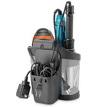 Hair Dryer Holder 2 Storage Slots Polder Styling Station Hair And Beauty Tool Organizer Black