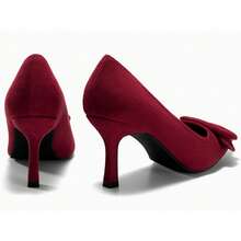 Women's Pointed-Toe Stilettos, Elegant High Heels, Shoes For Weddings And Formal Occasions, Women's Dress Shoes Burgundy High Heels - 酒紅色 - 查看 6