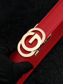 1 Stück 2025 Neuer G Buchstabe Herren Gürtel, hochwertige Buchstaben Legierung Automatikschnalle Gürtel, lässiger mehrfarbiger Echtleder Gürtel, modischer lässiger Herren Gürtel, leicht zu kombinieren mit formeller Kleidung Herbst, Halloween Herbst-Winter Accessoires, geeignet für Teenager, Jugendliche, Herren, Lässig, Outdoor, Sport, Urlaub, Abschlussgeschenke, Geburtstag, Alltag