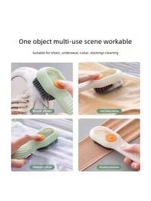1 pieza Cepillo de limpieza multiusos, diseño de cerdas suaves, adecuado para limpiar zapatos y ropa interior
