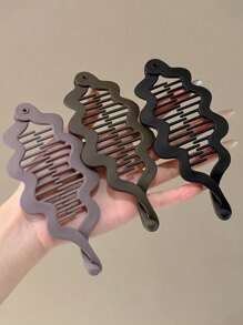 3 piezas/2 piezas/1 pieza Pinzas de cola de pez de unicolor mate simple, pinzas de cola de caballo verticales elegantes, pinzas de cola de caballo de unicolor casual de PP (polipropileno) para el uso diario, sin dañar el cabello, pinzas de garra, pasadores de cabello, barrettes