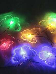 1pc 10/20 LED Transparent Butterfly Shaped Decorative String Lights, Ladies Bedroom Butterfly Lights, Battery Powered, Warm/Colorful Light Options, Suitable For Valentine's Day Decoration - Clear - View 7