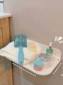 1/2 piezas Estantería plegable minimalista y multifuncional montada en la pared, sin necesidad de perforar, diseño amigable con la pared, ideal para baño, dormitorio, sala de estar, cocina y almacenamiento junto a la cama. Perfecto para sostener pañuelos, teléfonos, toallas, ropa, relojes, llaves y otros artículos pequeños