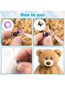 16pcs 14mm 3d Sparkling Safety Eyeballs, Diy Eyes For Crochet, With Bowl Washers, Moon Crochet Amigurumi Eyeballs, For Crochet Animal Craft Eyeballs, Plush Crochet Eyeballs For Craft Halloween Decorations - Multicolor - View 8