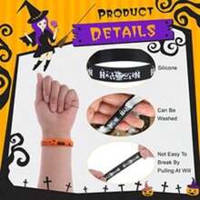 3pcs/5pcs/10pcs Halloween Silicone Wristbands, Trick Or Treat Pumpkin Rubber Bracelets, Waterproof Halloween Party Favors, Random Delivery