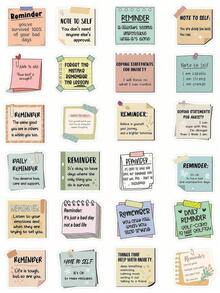 50pcs Cartoon Doodle Reminder Note Stickers For DIY Decoration On Laptop, IPad, Guitar, Water Bottle, Phone Case, - 黑色的 - 查看 5