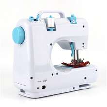 Electric Sewing Machine With 12 Stitches - Household Double Thread Sewing Machine, EU 220V, Blue - Versatile Features For Creative Sewing Projects