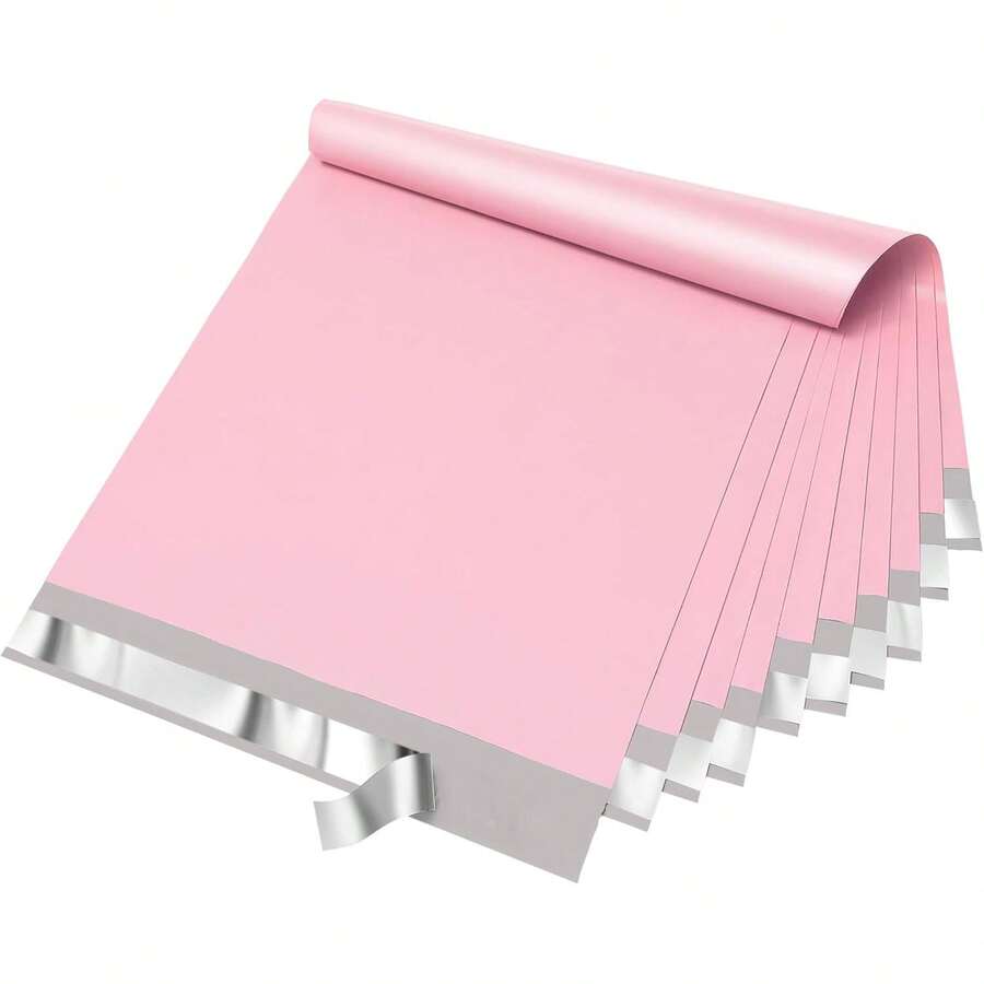 Fuxury Poly Mailers 12x15.5Inch 50 Pcs, Heavy Duty Shipping Bags For Clothing, Strong Adhesive Shipping Envelopes For Small Business, Self Seal Mailers Poly Bags Mailing Envelopes,Light Pink - 淺粉色 - 查看 1