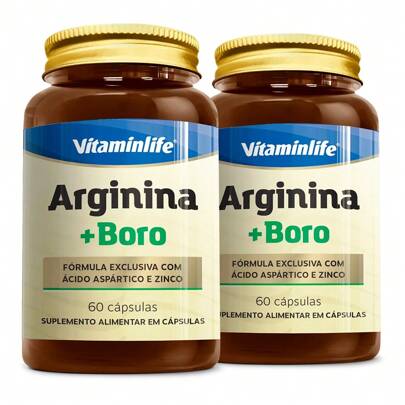 Arginina + Boro (com Ácido Aspártico e Zinco) 60 cápsulas - Vitaminlife