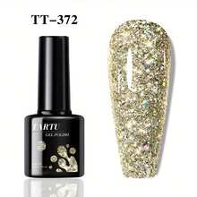 Gel Nail Polish, 8ml Soakable LED/UV, Gold Glitter Sequins Nail Art, Long-Lasting Quick Drying, Home Salon Manicure, For Women - TT372 - Xem 1