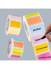 500pcs Per Roll 2in/5cm Kraft Paper Stickers, Round Wreath Pattern Stickers, Can Labels, Food Storage Labels, Gift Bag Sealing Stickers