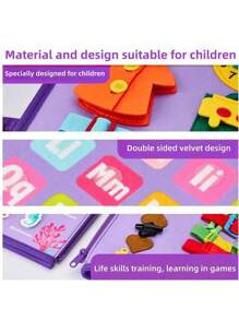 Conseil d'activités Montessori à 5 couches, jouet d'éducation préscolaire, design de voyage portable, formation au développement moteur fin et à la correspondance de formes et de couleurs pour enfants, cadeaux d'anniversaire, de Noël et de Thanksgiving pour enfants (Certaines pièces sont envoyées aléatoirement) Fournitures scolaires, étudiant, papeterie