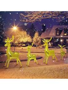 1pc Gold Standing Reindeer Balloon, Large Christmas Reindeer Balloon, Santa Sleigh Reindeer Balloon, Inflatable Standing Reindeer Christmas New Year Party Decor, Suitable For Christmas Decoration On Stairs, Christmas Tree