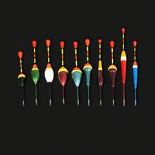 10 件彩色钓鱼浮标 - 混合尺寸，高浮力泡沫浮标，长尾设计，增强稳定性和控制力