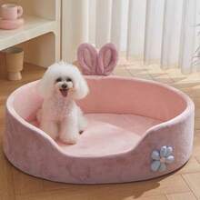 Bunny Bed, Rabbit Beds, Comfortable Guinea Pig Bed With Removable Mat, Washable Rabbit Couch, Suitable For Chinchilla, Hedgehog, Ferret (Pink)