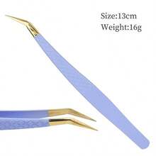 MyAoKuE-Up 1PC Purple Eyelash Tweezers Stainless Steel Superhard Tweezer High Precision Anti-Static Makeup Supplies Lash Extension Make UpTools - Multicolor - View 10