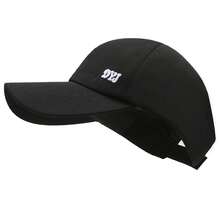 1pc Letter Casual Street Style Polyester Embroidery Metal Decor Sports Outdoor Messy Bun Cap, Summer - Black - View 10