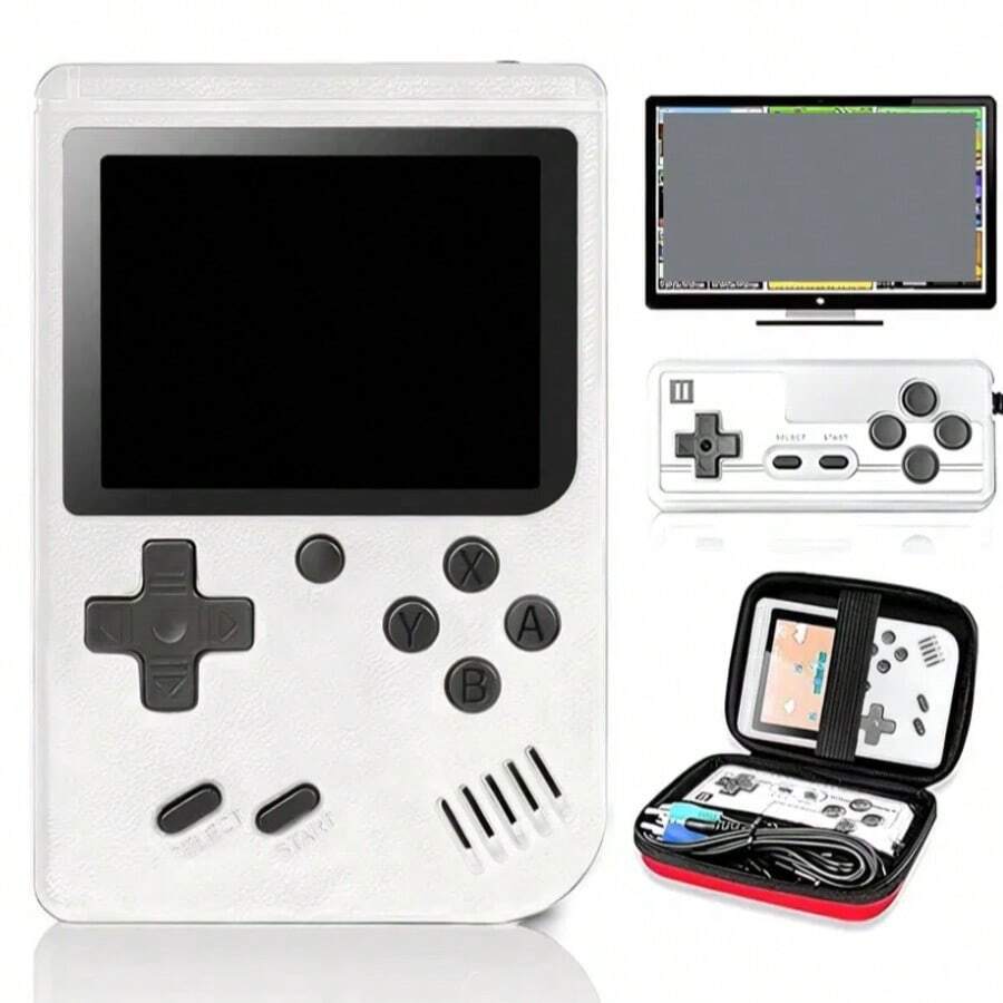 Portable Handheld Game Console, 3.0-Inch LCD Screen, Perfect For Parties, Supports Two Players, The Best Choice For Holiday Gifts, Give Your Boyfriend A Game Console As A Gift. - White - View 1