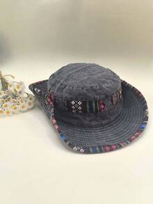 1 件男女洗水桶帽 - 复古民族风户外运动太阳帽/时尚休闲桶帽舒适太阳帽/骑行旅行度假登山太阳帽男士太阳帽夏季帽子，适合徒步旅行和钓鱼等夏季户外活动 - 黑色 - 查看 7