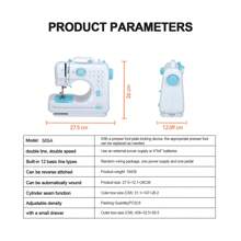 Electric Sewing Machine With 12 Stitches - Household Double Thread Sewing Machine, EU 220V, Blue - Versatile Features For Creative Sewing Projects