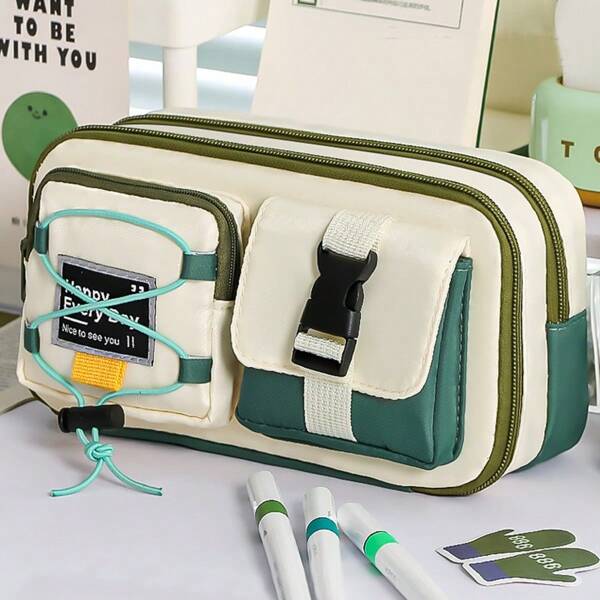 1pc Cute Pencil Case Cartoon Large Capacity Pencil Case Japanese And Korean Student Pencil Case Boys And Girls Pencil Case, Pencil Case, Multi-Function, Simple Pencil, Pencil Case, Makeup Case, Pencil Case, Washing Case, Pencil Case, Pencil Case, Pencil Case, Simple Pencil Case