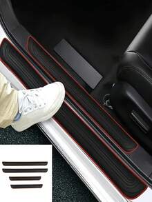 4 件橡胶车门槛保护条，车门入口边缘防护装饰条，汽车外饰配件