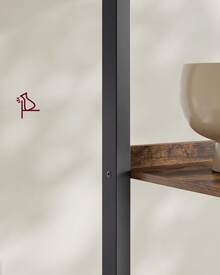 VASAGLE Ladder Shelf, Bookcase With 4 Levels, Standing Storage Unit, Office, Living Room, Bedroom, Kitchen, Industrial Style, Rustic Brown And Black - Chocolate Brown - View 3