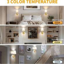 2个电池供电壁灯，带布艺灯罩，LED可充电灯泡壁灯套装（2个），可调光无线灯，3种色温，12种RGB颜色，带遥控器，适用于卧室、客厅、走廊