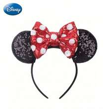 1PC Disney Officially Licensed Minnies Earrings Headband Style Sequins Cute Cartoon Lori Mouse Earrings Headband Princess Party Birthday Party Gift