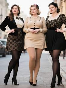 Collant curvi per taglie forti, leggings skinny ad alta elasticità, collant sexy microtraslucidi, adatti per oltre 300 libbre, semplici e versatili per uso quotidiano, vacanze, abbinabili a gonne e pantaloni