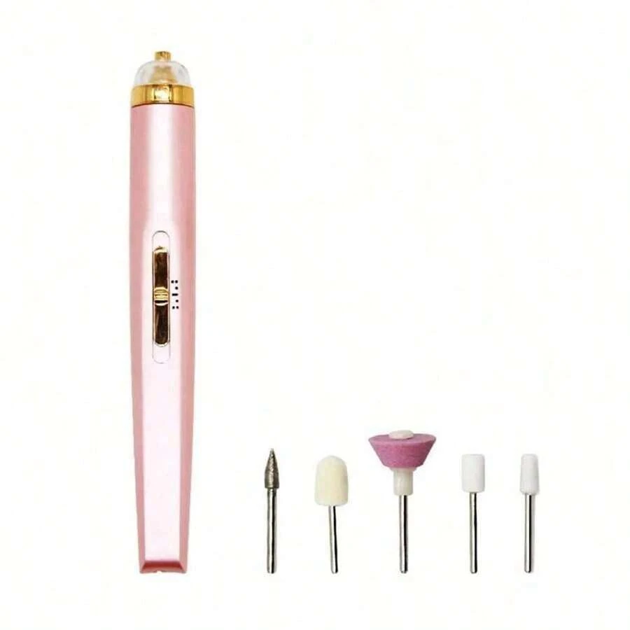Rechargeable Electric Nail Grinder Pen – Low Noise Portable Manicure Tool Set For Home Use, Nail Art Beginners & Enthusiasts - 珊瑚粉 - 查看 1
