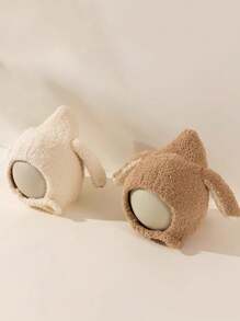 1 件装可爱儿童女孩男孩婴儿帽子羊毛边帽带兔耳朵帽幼儿羊毛耳罩帽柔软新生儿帽 - Ear - 查看 5