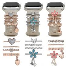 4pcs Universal Silicone Watch Band Decoration Ring, Decoration Studs, Suitable For Apple Watch - Multicolor - View 10