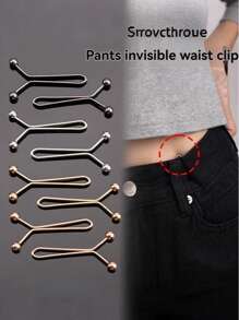 1/2/4个装U型束腰夹，裤腰缩短夹，无需缝纫即可调节腰围/裤脚/裤口长度，适用于服装、围巾、窗帘和日常使用。女士防滑夹，围巾夹，U型束腰夹，腰带固定夹。 - 彩色 - 查看 7