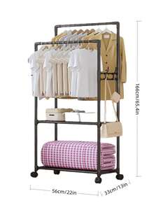 1 Piece Of Simple Coat Rack, Independent Movable Hanger, Bedroom Storage Rack, Multi-Functional Rack For Clothes And Shoes, Suitable For Foyer, Bedroom, Living Room Side, Corridor End, Balcony, Terrace,Bedroom Decor,Coat Rack, Decorative Home - Multicolor - View 10