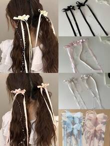 قطعتان من مشابك الشعر على شكل فراشة ذات شريط هولوغرافي ، مناسبة للارتداء اليومي ، بطراز أميري ، للحدائق الترفيهية ، تصوير الصور الفوتوغرافية ، الحفلات ، المناسبات المدرسية ، الخروج - اكسسوارات شعر للفتاة ذات طابع أنيق (ألوان عشوائية)