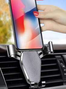 Noir/Argent/Couleur aléatoire - Matériau ABS - Support de téléphone multifonctionnel pour montage sur bouche d'aération de voiture - Support de téléphone à gravité pour montage sur bouche d'aération - Accessoires automobiles - Indispensables de voyage en voiture - Fournitures d'urgence pour le voyage