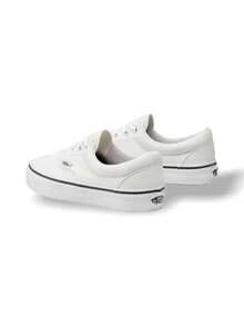 Vans ERA 男女通用运动鞋，全白配色，低帮耐用帆布鞋面，系带设计，橡胶外底，穿着舒适，非常适合滑板、步行和日常休闲穿着。 - 白色 - 查看 5