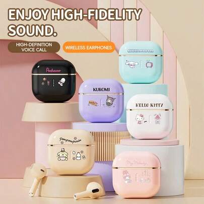 SANRIO TWS无线耳机，200mAh，降噪入耳式猫咪造型运动耳机，生日礼物