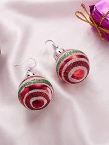 1 对圣诞闪光树脂星形灯笼吊坠耳环，圣诞礼物 - 彩色 - 查看 2