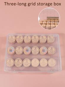 1pc Transparent Plastic Portable Storage Box With Compartments And Lid, Lightweight 3-Compartment Organizer For Manicure Tools, Cleaning Swabs, First Aid Supplies, Perfect For Travel, Home Organization, Dorm Room, Office Desk, Daily Use And Emergency Preparedness - Clear - View 1