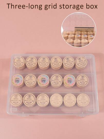 1 hộp đựng di động bằng nhựa trong suốt có nhiều ngăn, có nắp, nhẹ, thiết kế 3 ngăn để đựng dụng cụ làm móng, tăm bông, băng cá nhân, lý tưởng khi đi du lịch và sử dụng hàng ngày