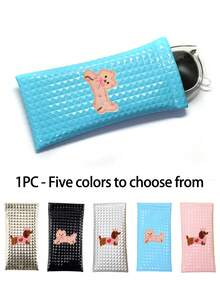 1 Stylish Self-Closing Glasses Bag - Soft And Portable Stylish Geometric Pattern Glasses Case, Five Colors Available, Suitable For Men And Women | Durable And Stylish, Protective Glasses, Suitable For Travel, Outdoor Activities, Commuting, Back To School, Vacation, Shopping, Couples, Daily Use, Back To School Gifts, Teacher Gifts, Holiday Gifts, Couple Gifts, Souvenirs