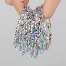 Women's Stackable Crystal Bracelet Set - Adjustable Stretch Multi-Color Sparkling Rhinestone Wrap Bangle, Elegant Fashion Jewelry Gift - Color - View 5