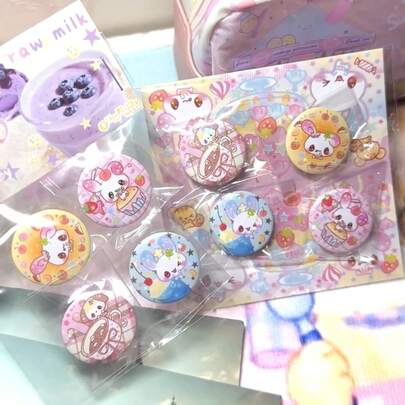 32mm Cute Rabbit And Dog Mini Packaging Decoration Badge