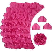 100 Piezas de Pétalos de Rosa de Cinta de Seda Hechos a Mano - Piezas Semiterminadas Perfectas para Rosas Eternas DIY, Ramos de Flores Eternas, Bouquets, 100 Piezas de Pétalos de Rosa de Cinta de Satén Premoldeados para el Día de San Valentín, Día de la Madre, Día del Padre, Aniversario, Boda, Cumpleaños, Fiesta, Compromiso, Graduaciones - Multicolor - Ver 10