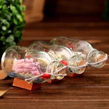 1 قطعة زجاجة أمنية بتصميم سفينة شراعية لعام 2025، ديكور مكتبي جديد، زخرفة شاطئية إبداعية، هدية عيد ميلاد/عيد الميلاد/هالوين، هدية مثالية